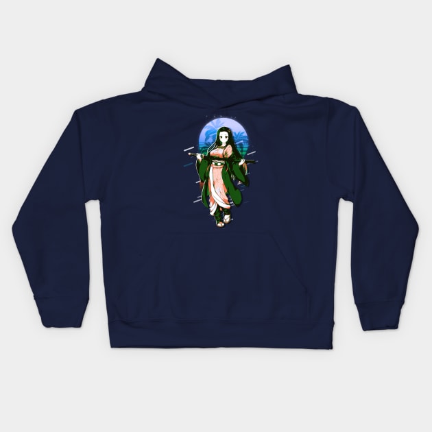 Nezuko Kids Hoodie by SiksisArt